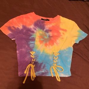 Forever 21 Cropped Pastel Tie Dye